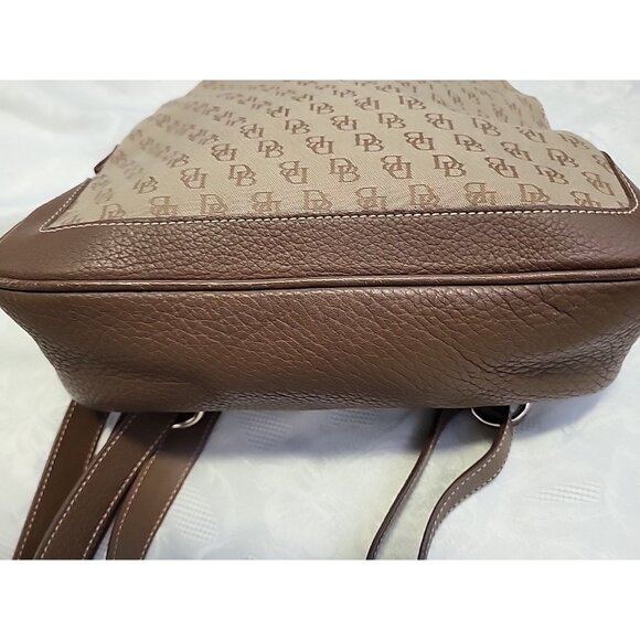 Vintage Dooney & Bourke Backpack Hobo Canvas Logo Design Brown Leather Vintage main image 6